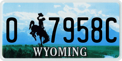 WY license plate 07958C