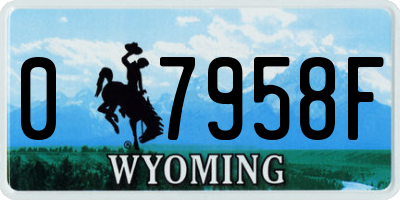 WY license plate 07958F