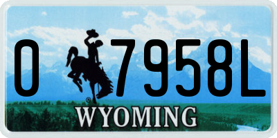 WY license plate 07958L
