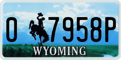 WY license plate 07958P