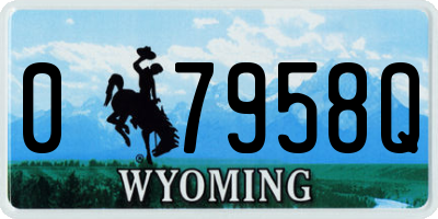 WY license plate 07958Q