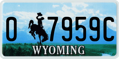 WY license plate 07959C