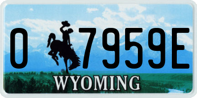 WY license plate 07959E