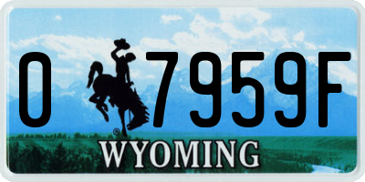 WY license plate 07959F
