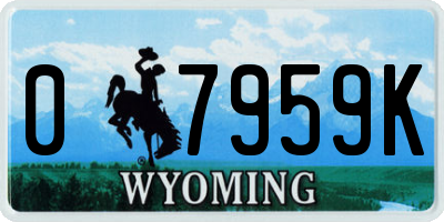 WY license plate 07959K