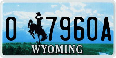 WY license plate 07960A