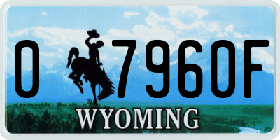 WY license plate 07960F