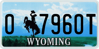 WY license plate 07960T