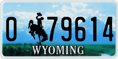 WY license plate 079614