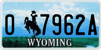 WY license plate 07962A