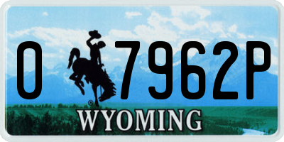 WY license plate 07962P