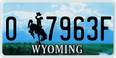 WY license plate 07963F