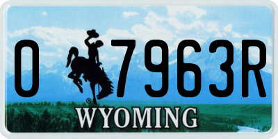 WY license plate 07963R