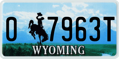 WY license plate 07963T