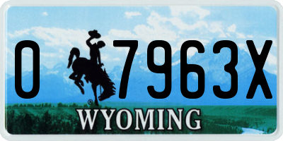 WY license plate 07963X