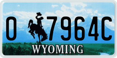 WY license plate 07964C