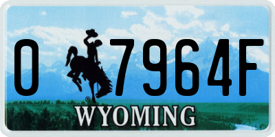 WY license plate 07964F
