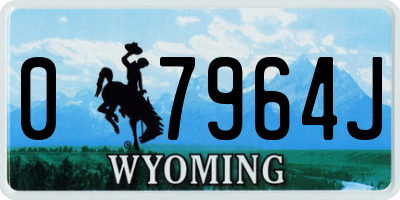 WY license plate 07964J