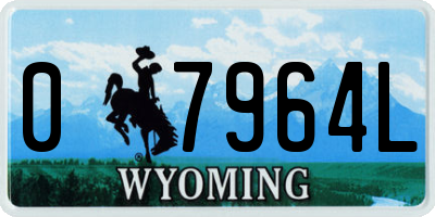 WY license plate 07964L
