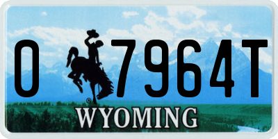 WY license plate 07964T