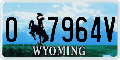 WY license plate 07964V