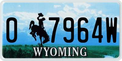 WY license plate 07964W