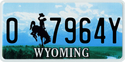 WY license plate 07964Y