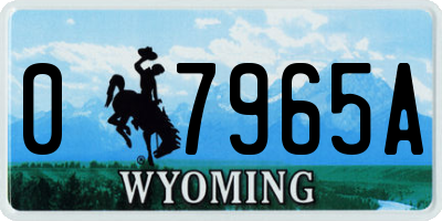 WY license plate 07965A