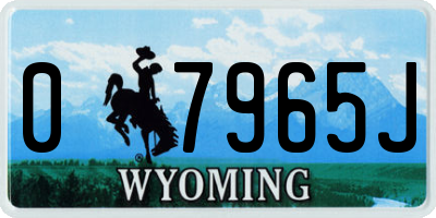 WY license plate 07965J
