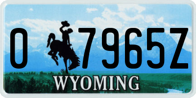 WY license plate 07965Z