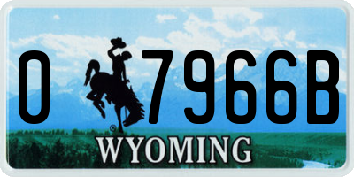 WY license plate 07966B