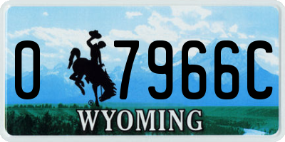 WY license plate 07966C