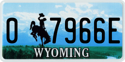WY license plate 07966E