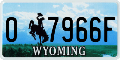 WY license plate 07966F