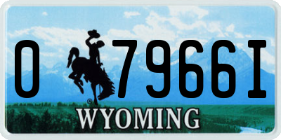 WY license plate 07966I