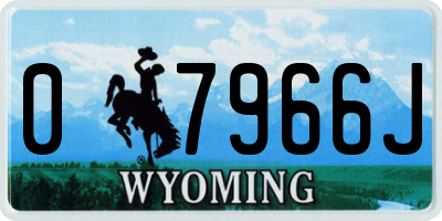 WY license plate 07966J