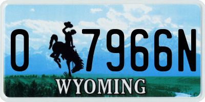 WY license plate 07966N