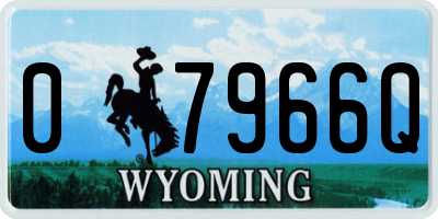 WY license plate 07966Q