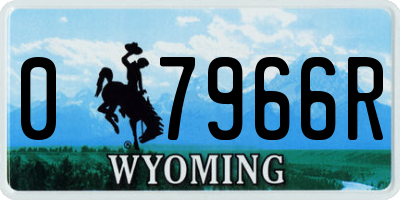 WY license plate 07966R