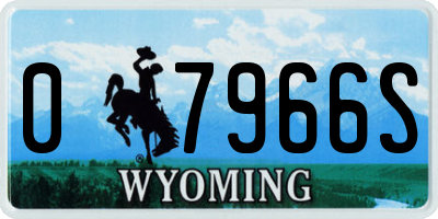 WY license plate 07966S
