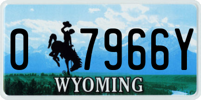 WY license plate 07966Y