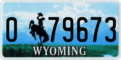 WY license plate 079673