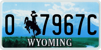 WY license plate 07967C