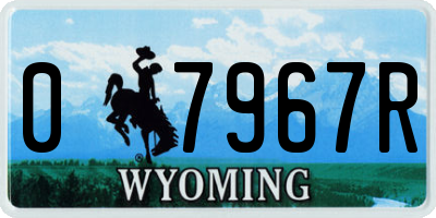 WY license plate 07967R
