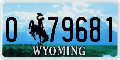 WY license plate 079681