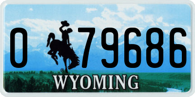 WY license plate 079686
