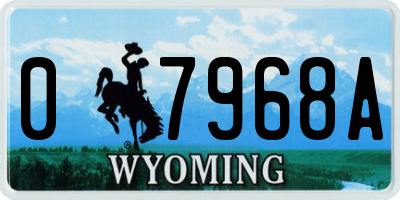 WY license plate 07968A