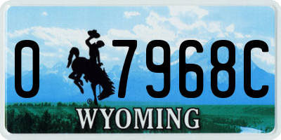WY license plate 07968C