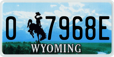 WY license plate 07968E