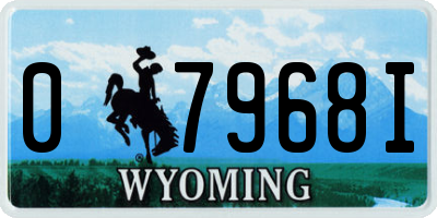 WY license plate 07968I